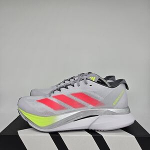 adidas Women's Adizero Boston 12 JI4473 Grey Red Lemon Running Shoes Size 7 New